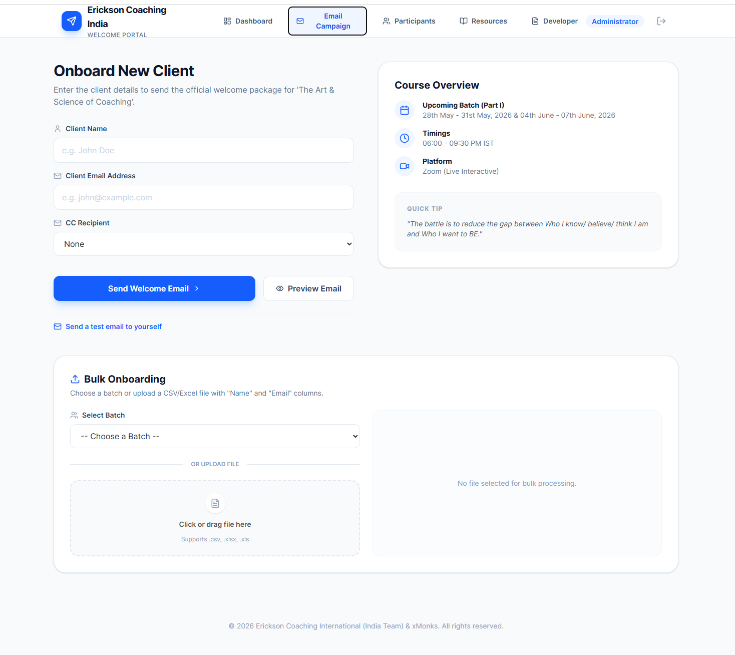 Bulk Email Campaign and Webinar Outreach System